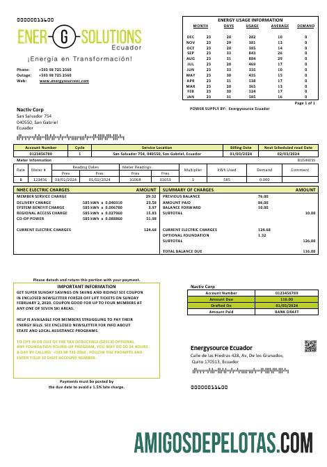 Para baixar modelo de conta de serviços públicos de energia do Equador Energysource Equador (2)